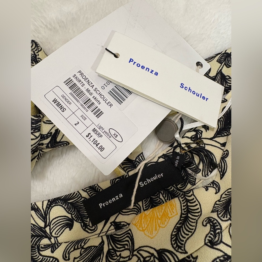 Proenza Schouler Asymmetic Hem Floral Midi Skirt Size 2 NWT - Picture 13 of 14